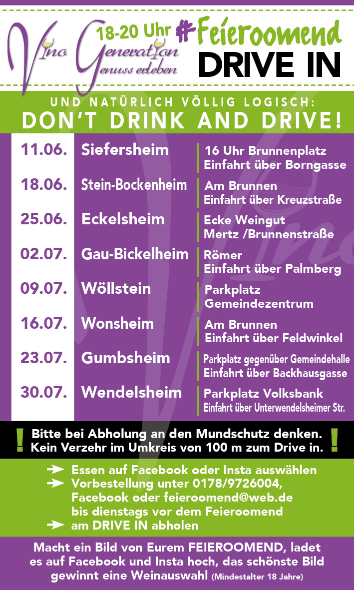 Anzeige Feieroomend DRIVE IN